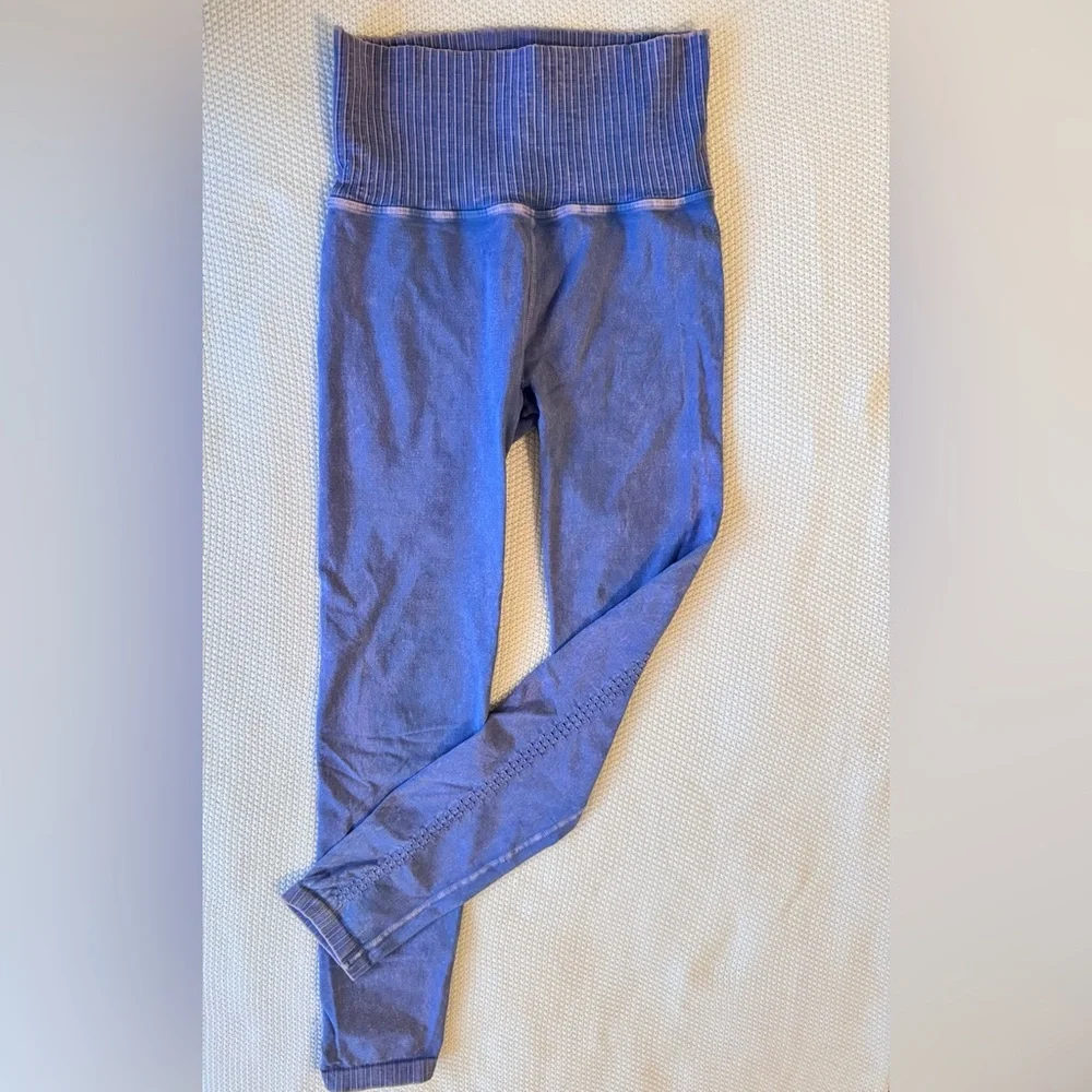 FP FREE PEOPLE MOVEMENT Good Karma Blue Pink High Waisted Leggings